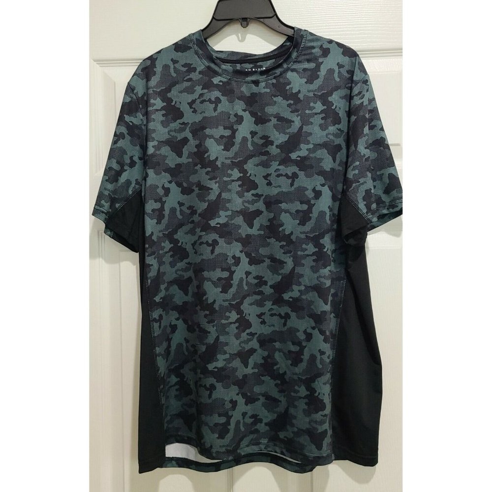 Perry Ellis Sport Men's Large Short Sleeve Shirt Gray Used Training Running